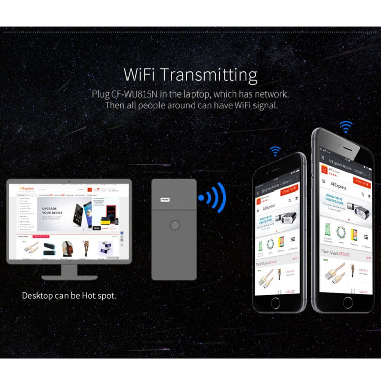 COMFAST CF-WU815N 150Mbps Mini Wireless USB 2.0 Free Driver WiFi Adapter External Network Card, CF-WU815N COMFAST CF-WU815N 150Mbps Mini Wireless USB 2.0 Free Driver WiFi Adapter External Network Card, CF-WU815N